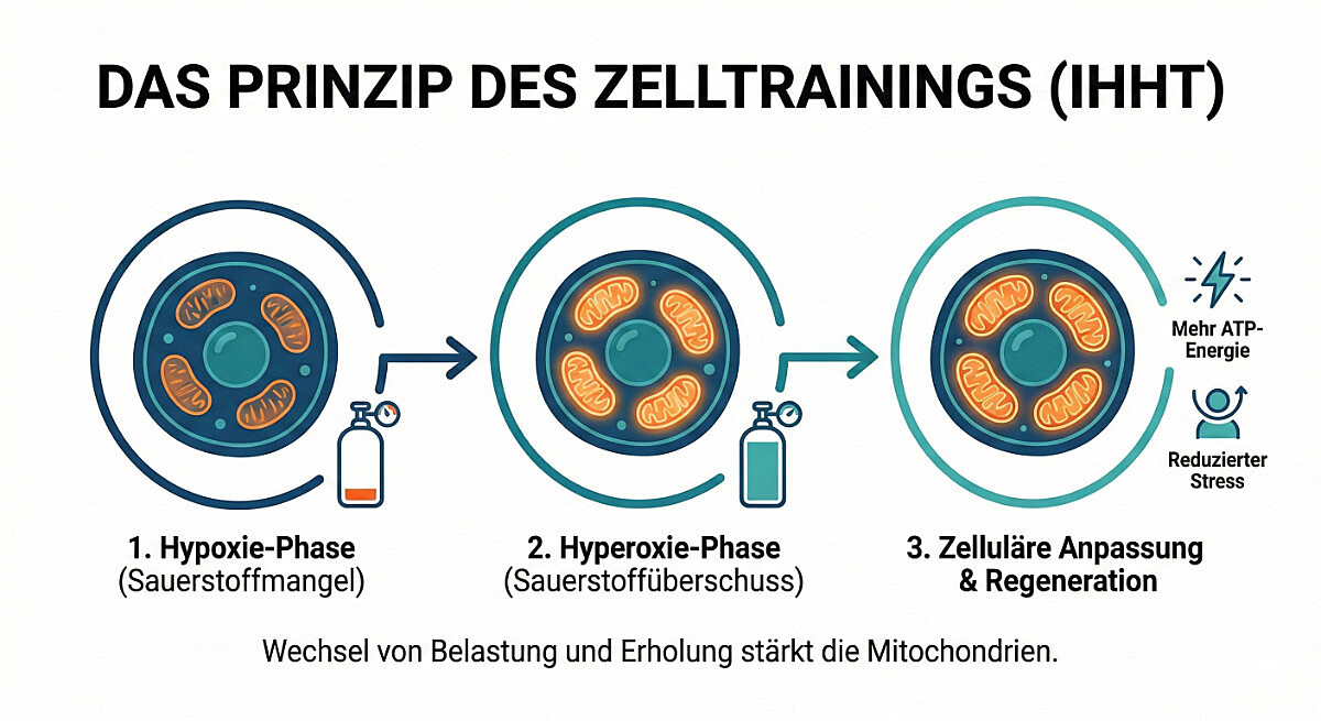 Das Prinzip des Zelltrainings (IHHT): Hypoxie, Hyperoxie, zelluläre Anpassung